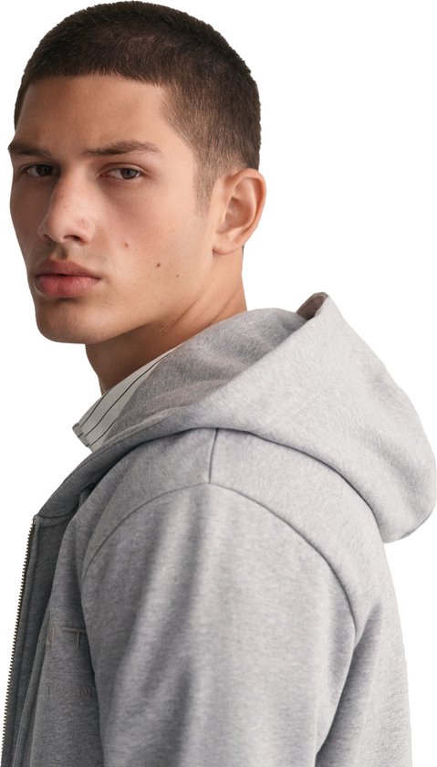 Tonal Shield hoodie met ritssluiting