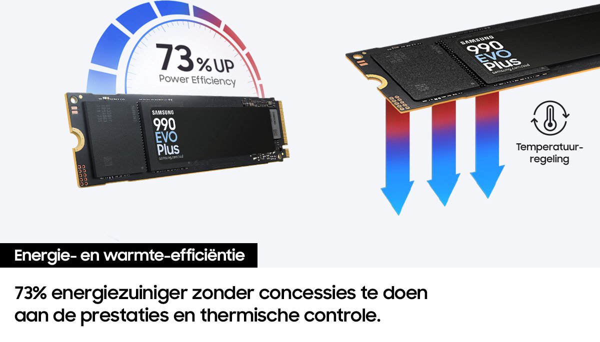 Samsung 990 EVO Plus - Interne SSD - PCIe 4.0 - NVMe 2.0 - 2TB | bol