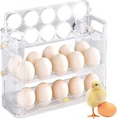 1 set eierhouder 2-laags rollende eieropslagcontainer Ruimtebesparend eierrek voor thuiskeukenkoelkast kopen vanaf een prijs van 9.15