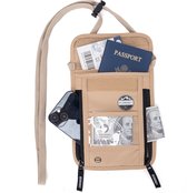 Nektasje RFID beige - Reisportemonnee - Nektasje voor paspoort - voor dames en heren - Waterafstotend - Travel wallet - Veilig op reis