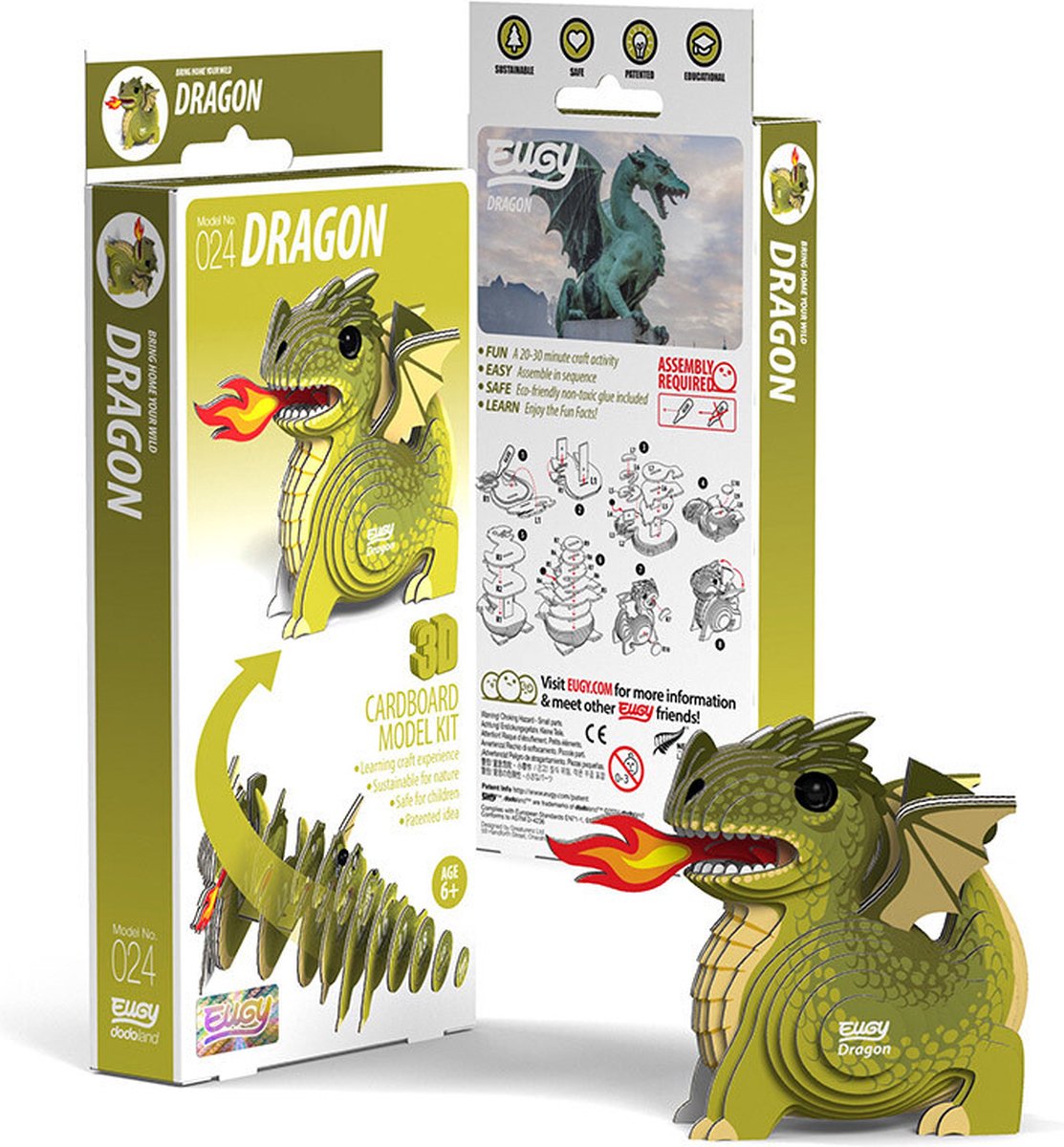 EUGY 3D Puzzel - Draak - Fantasiefiguren - Duurzaam - Verzamel Ze Allemaal - 6 Jaar