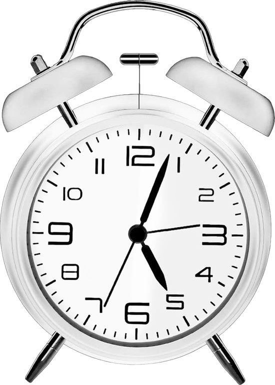 Eagle Traditionele wekker - Wekker analoog - Draadloos - Met verlichting - Wit