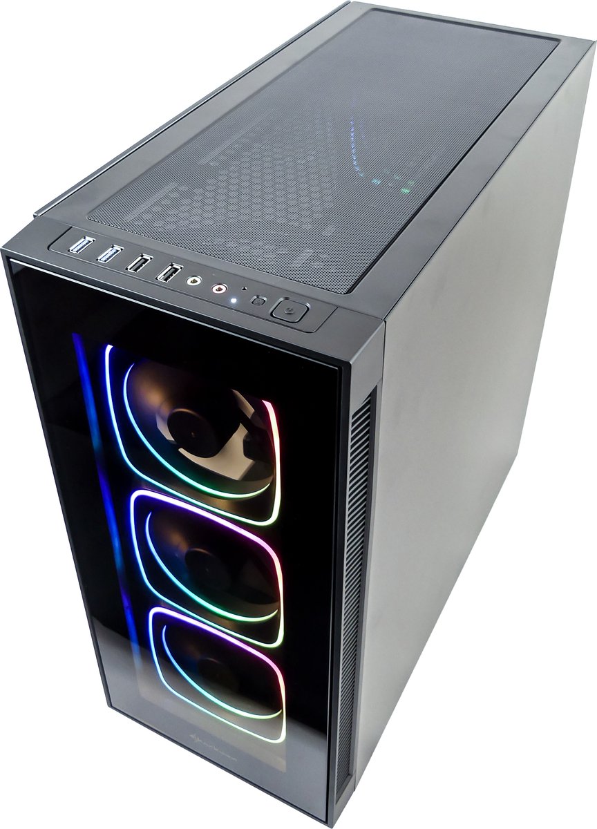 AMD Ryzen 9 5900XT 16-Core RGB Game PC / Streaming Computer - Radeon RX 9060 XT 16GB - 32GB RGB RAM - 1TB SSD - AsRock B450M Pro4-F - WiFi - Windows 11 Pro - Sharkoon TG6 — afbeelding 2
