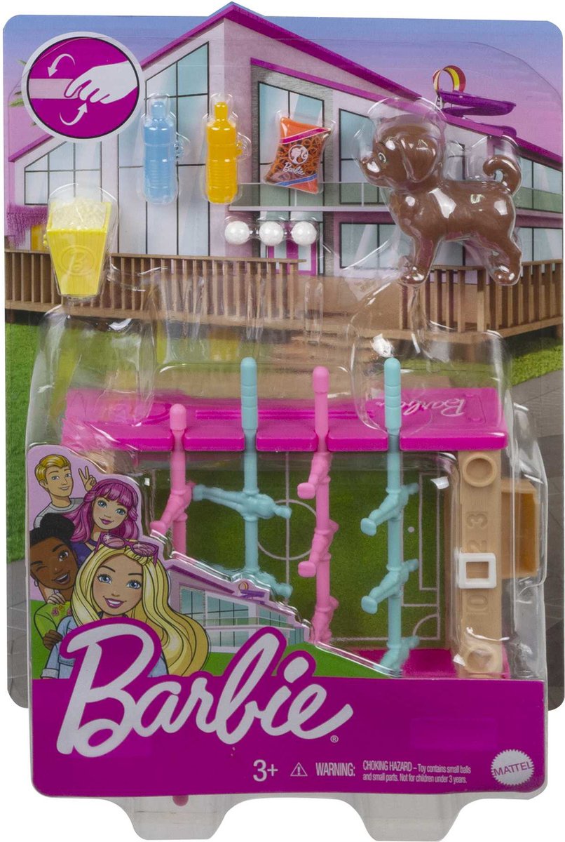 Barbie Mini Playset Voetbaltafel Met Hondje excl. Barbie poppen — cadeau in Spellen & Speelgoed - foto 5