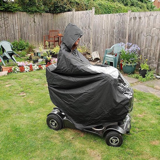 Foto: Regenponcho volledige dekking cape waterdicht volwassen fietsjas herbruikbaar bescherming tegen regen voor motorfiets en scooter