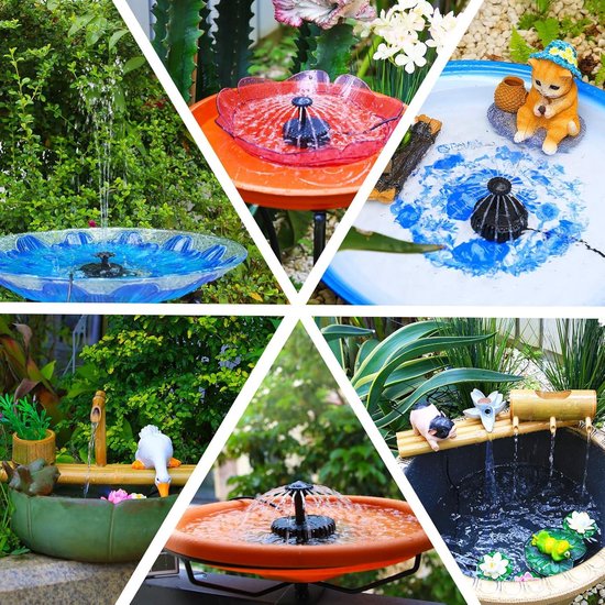 Zonne-energie Vogel Bad Fontein 3.5W RGB LED Solar Fontein Pomp met Kleurrijke LED Verlichting voor Tuin Kleine Vijver Outdoor Zwembad Fish Tank