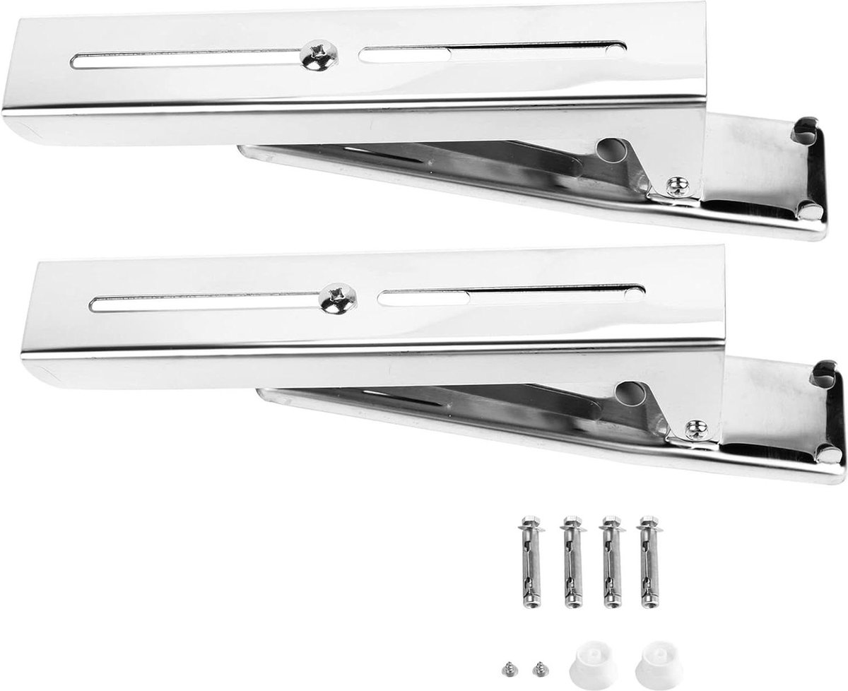 Opvouwbare Stretch Muur Mount Rack Plank Universeel Rvs Magnetron Beugel met Verwijderbare Haken