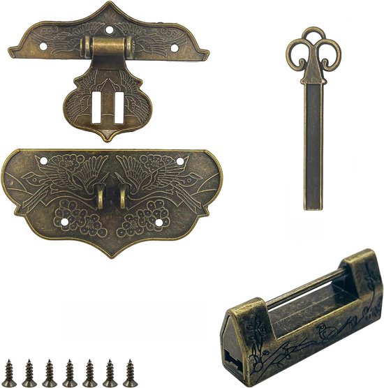 LONGHAO Vintage Verschluss-Set - 2-teilige Antik-Verschlüsse In Bronze Für Möbel & Holzkisten