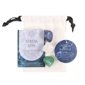 Edelstenen - cadeauset - stress less - healing - sodaliet - bergkristal - groene aventurijn - edelsteen - buideltje