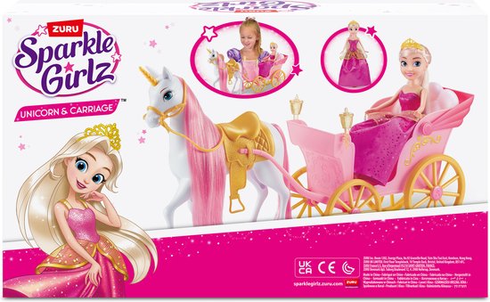Sparkle Girlz Eenhoorn en prinses pop met rijtuig set van ZURU — afbeelding 4