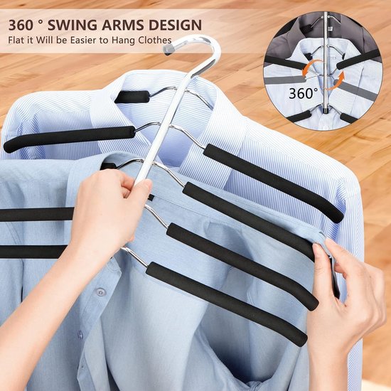 ANGIX 20 x premium met rubber gecoate metalen hangers | Dun