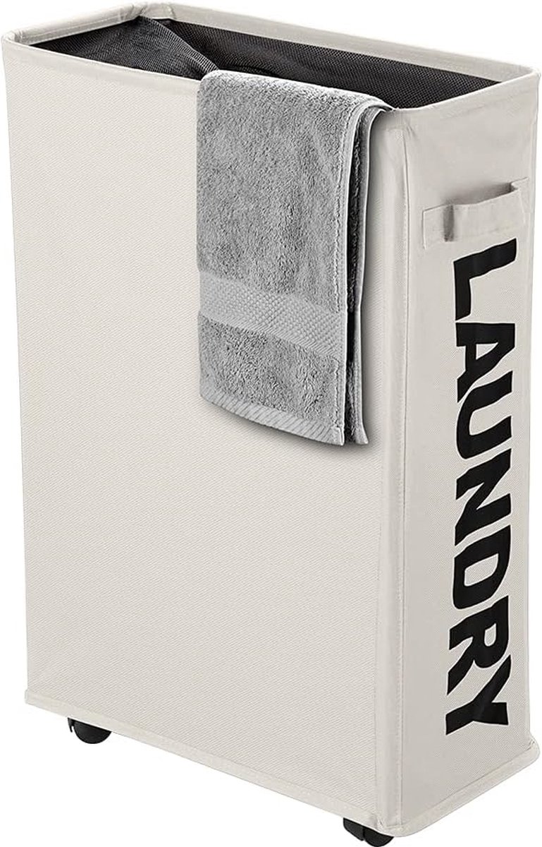 Goedkoopste Inovra ® Stijlvolle Opvouwbare Wasmand met Wielen en Privacydeksel voor Slaapkamer en Hotel