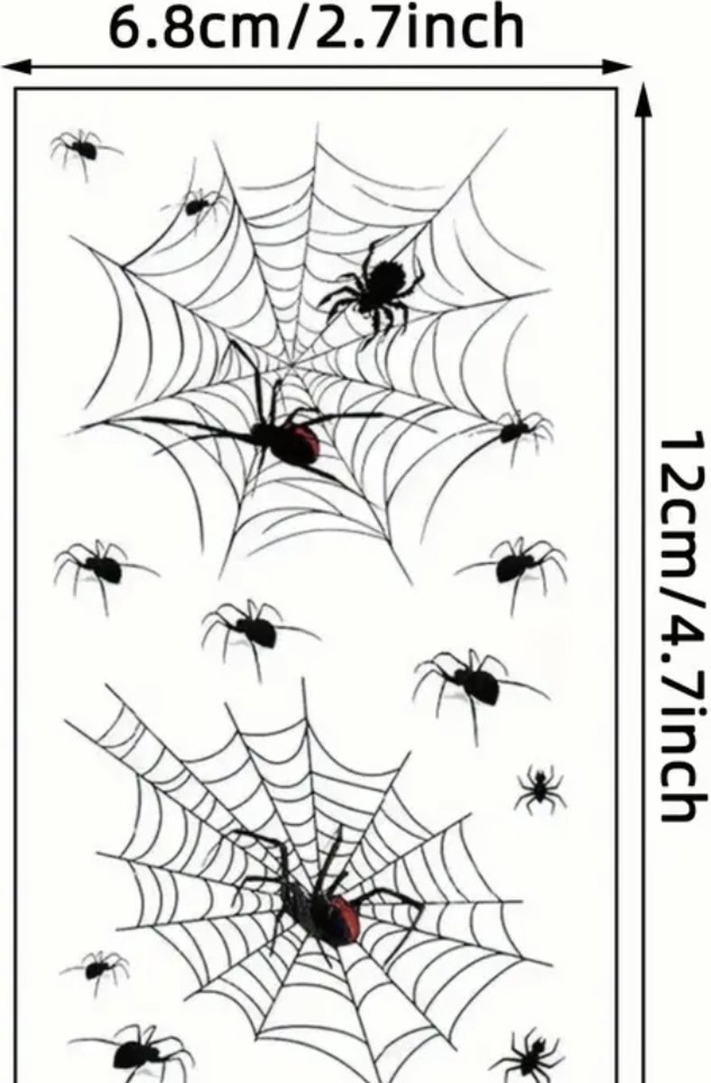 10 Feuilles De Tatouages Temporaires Halloween - Araignées Lumineuses, Effet Brillant Dans Le Noir - Pour Fête, Anniversaire