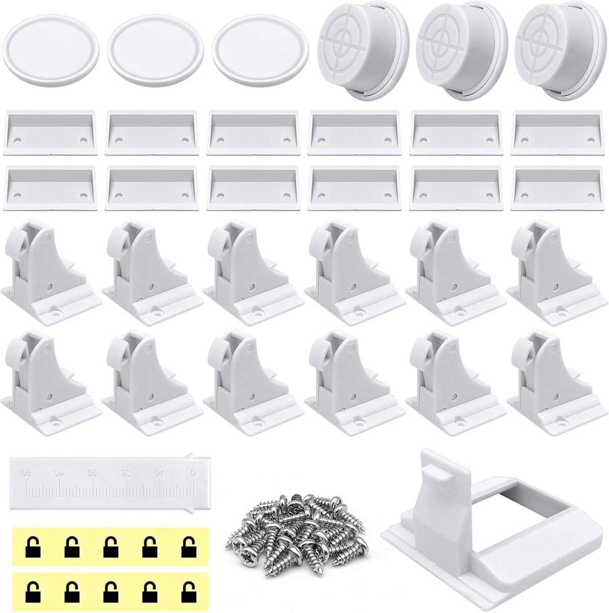 Kinderbeveiliging kast en laden - 12 stuks magnetische ladebeveiliging - babysloten met 3 sleutels - onzichtbare kastbeveiliging - kinderen - zonder boren - zonder schroeven