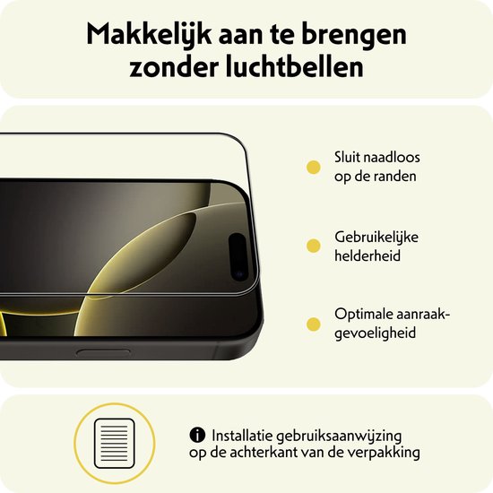 Protecteur d'écran - Convient pour - iPhone 16 Pro Max - Protecteur d'écran en Glas Full Cover - Protecteur d'écran adapté pour iPhone 16 Pro Max Protecteur d'écran Full Cover - 3 pièces