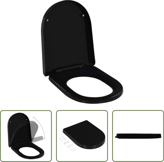 Abattant WC The Living Store Soft close Polypropylene 45 x 35 cm Zwart bol
