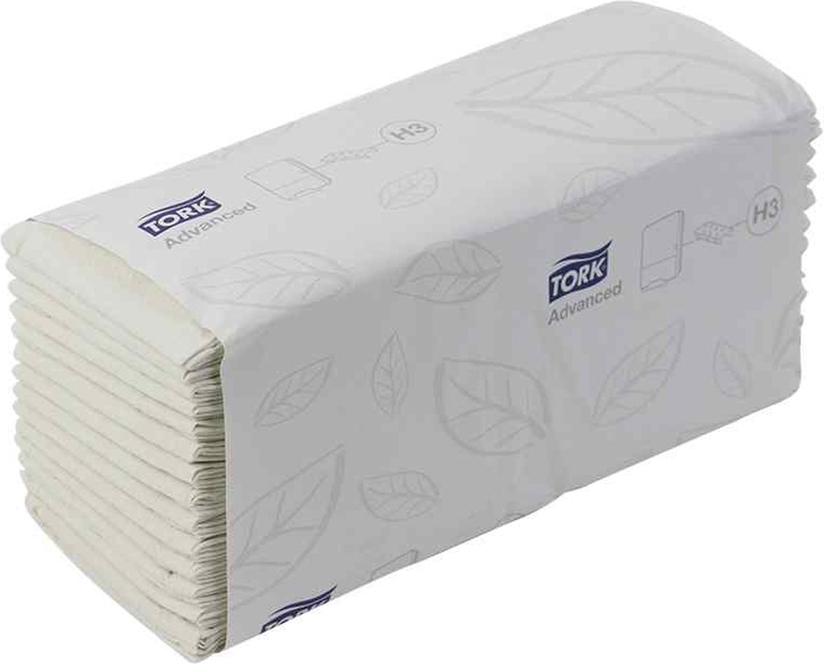 Goedkoopste Tork C-vouw handdoekjes wit H3, 20x70st (290275