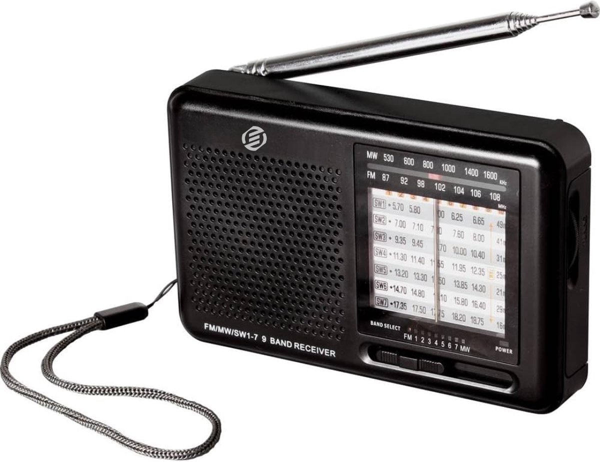 Equivera Transistor Radio - Transistor Radio op Batterijen - Draagbare Radio - Kleine Radio - Draagbare Radio op Batterijen - Transistorradio - Noodradio - Radio voor Rampen - Radio op Batterijen