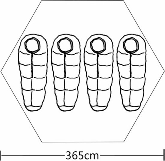 VidaXL Gezinscampingtent – 4-persoons – Waterdicht Polyester 185T Met PU-coating – Afneembare Buitentent, Muggennet, E-aansluiting – Groen, 245x215x190 Cm