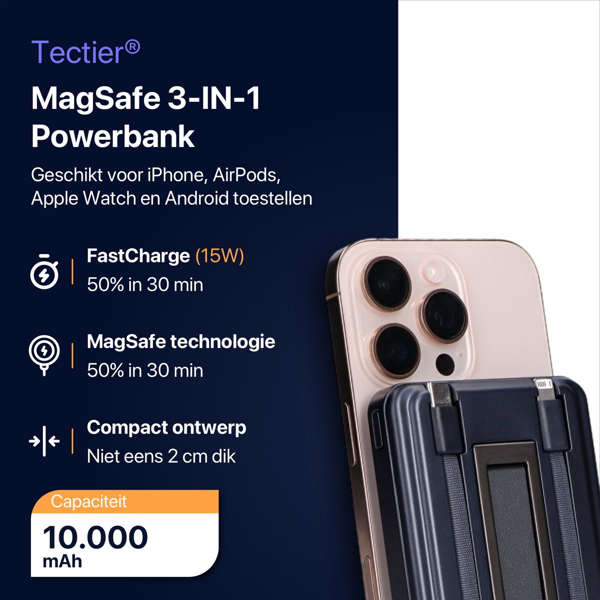 MagSafe Multifunctionele Powerbank - Draadloze Powerbank - afbeelding 2