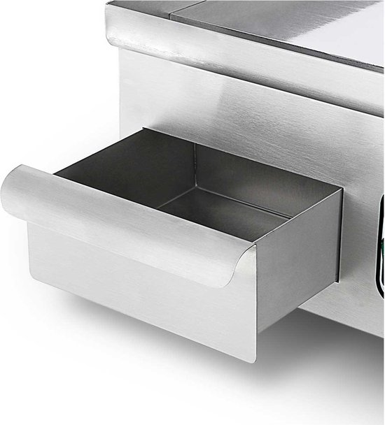 HCB® - Professionele Horeca Bakplaat - glad - 230V - RVS / INOX - Electrisch Teppanyaki Grill apparaat - 45x36x22 cm (DxBxH) - 23 kg - 8707 — afbeelding 3