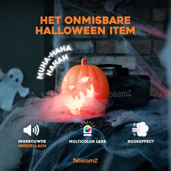 Machine à Fumée Avec Seau Citrouille Halloween - Générateur Ultrasons LED Multicolore - Déco Intérieur/extérieur