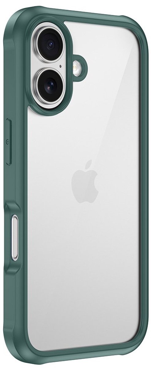 Rugged 360 Graden Case Hoes geschikt voor iPhone 16 - groen- Volledige bescherming - Duurzaam - Sterk - Beschermd tegen krassen, stoten en vuil - Stijlvol - Echt glas - Full body