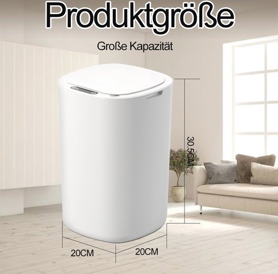 Automatische Sensor Afvalemmer - 12 Liter - Afvalbak Met Bewegingssensor Voor Handenvrije Gebruik Geschikt Voor Slaapkamer Badkamer Keuken