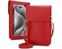Mobielhoesje geschikt voor HTC Desire 20 PRO in ROOD Etui Case Cover Handtas voor dames