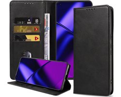 Smartphonica Telefoonhoesje geschikt voor OnePlus 11 kunstleren Hoesje met Magnetische sluiting en Pasjeshouders Book Case met Klepje - Zwart geschikt voor OnePlus 11