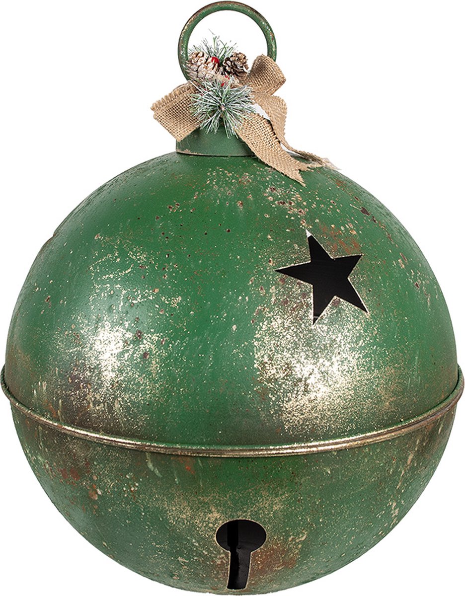 Clayre & Eef Kerstbal Overig Ø 41x51 cm Groen Metaal Kerstballen