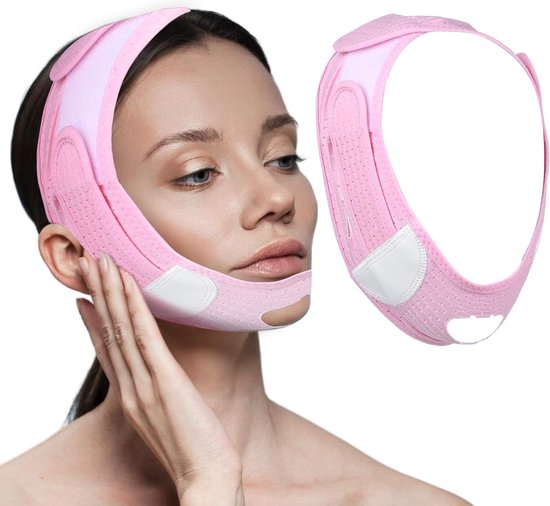 Kinband, kinband om te slapen,Anti-Snurk Kinband, dubbele kinverkleiner, kinliftpatch, kinband, V-vormig doorzakmasker, roze