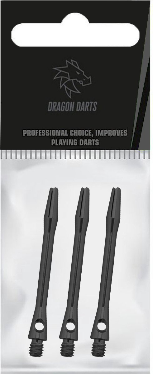 Dragon Darts Dart Shafts - Aluminium Zwart - 5 Sets (15 Stuks) - Medium - Zwarte Darts Shafts van Dragon Darts — afbeelding 3