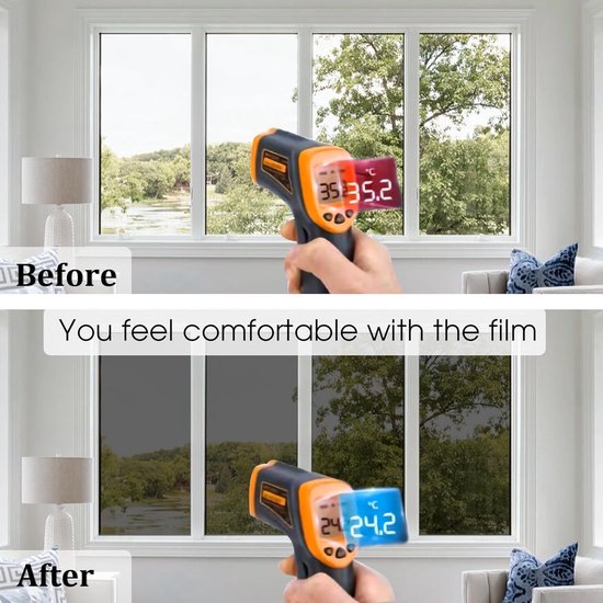 Raamfolie, privacy, eenrichting, thermische isolatie, privacy-raamfolie, eenrichtingsglas, vinyl, reflecterende raamkleur, anti-uv, zonneblokkerende glasfolie voor thuis, eenrichtingsprivacyfolie voor