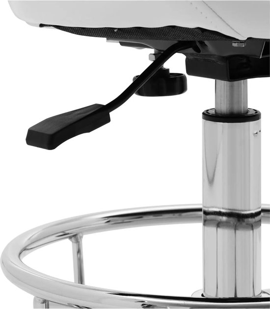 rolkruk met rugleuning - 45 - 59 cm - 150 kg - wit