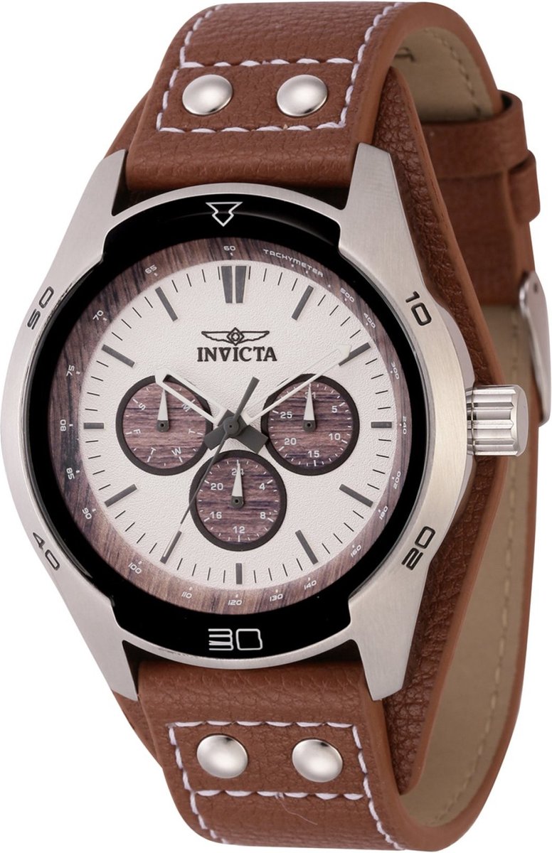 Invicta Specialty 44837 Heren Horloge - Waterdicht - Analoog - Quartz Uurwerk - Roestvrij Staal met grijze Wijzerplaat - 44mm