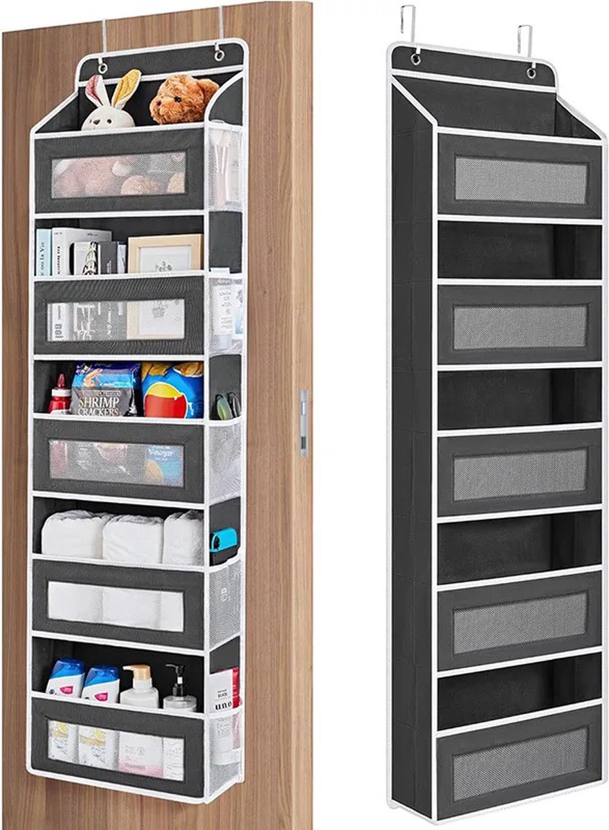 Consumerce® Deur Organizer – Zwart – 5 Vakken – Deurrek – Opbergzak – Opbergtas – Opbergbak – Hangrek Opbergen – Opberg – Opbergrek – Hangorganizer Slaapkamer