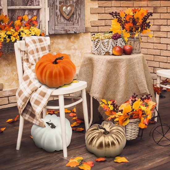 Woration 21.5 Cm Grande Vert Fausse Halloween Citrouilles