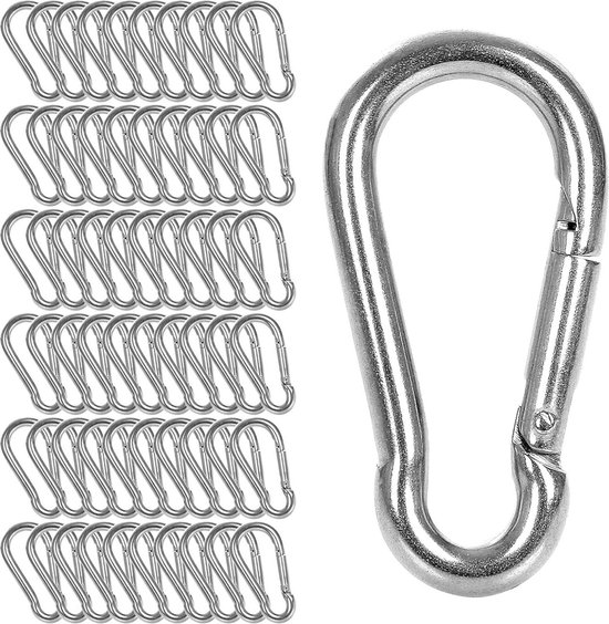 FOCCTS 50 STKS Karabijnhaak Clip, Kleine Mini Karabijnhaak Sleutelhanger Clip Heavy Duty Aluminiumlegering Snap Haak voor Klimmen Camping Wandelen Reizen FOCCTS 50 STKS Karabijnhaak Clip, Kleine Mini Karabijnhaak Sleutelhanger Clip Heavy Duty Aluminiumlegering Snap Haak voor Klimmen Camping Wandelen Reizen