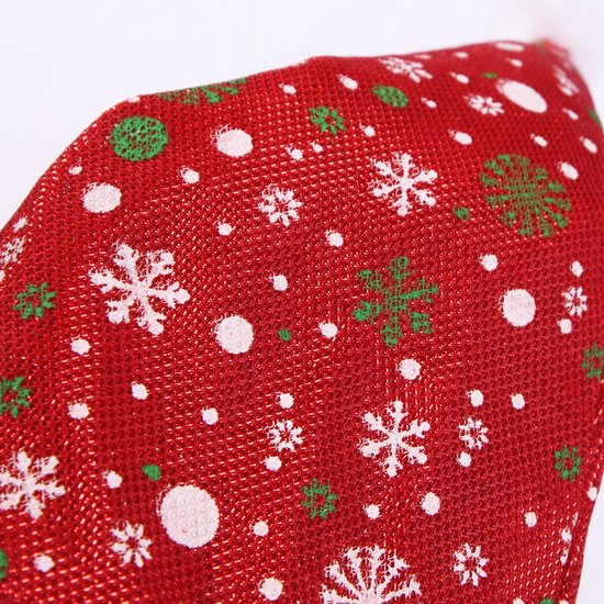 LUQ - Bonnet de Père Noël - Flocons de Neige - Adultes - Enfant - Costumes de Noël - Décorations de Noël - Taille Unique - Rouge - Vert – 3 Pièces