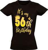 T-shirt femme Happy Anniversaire Goud 56 ans - anniversaire - cadeau - fête