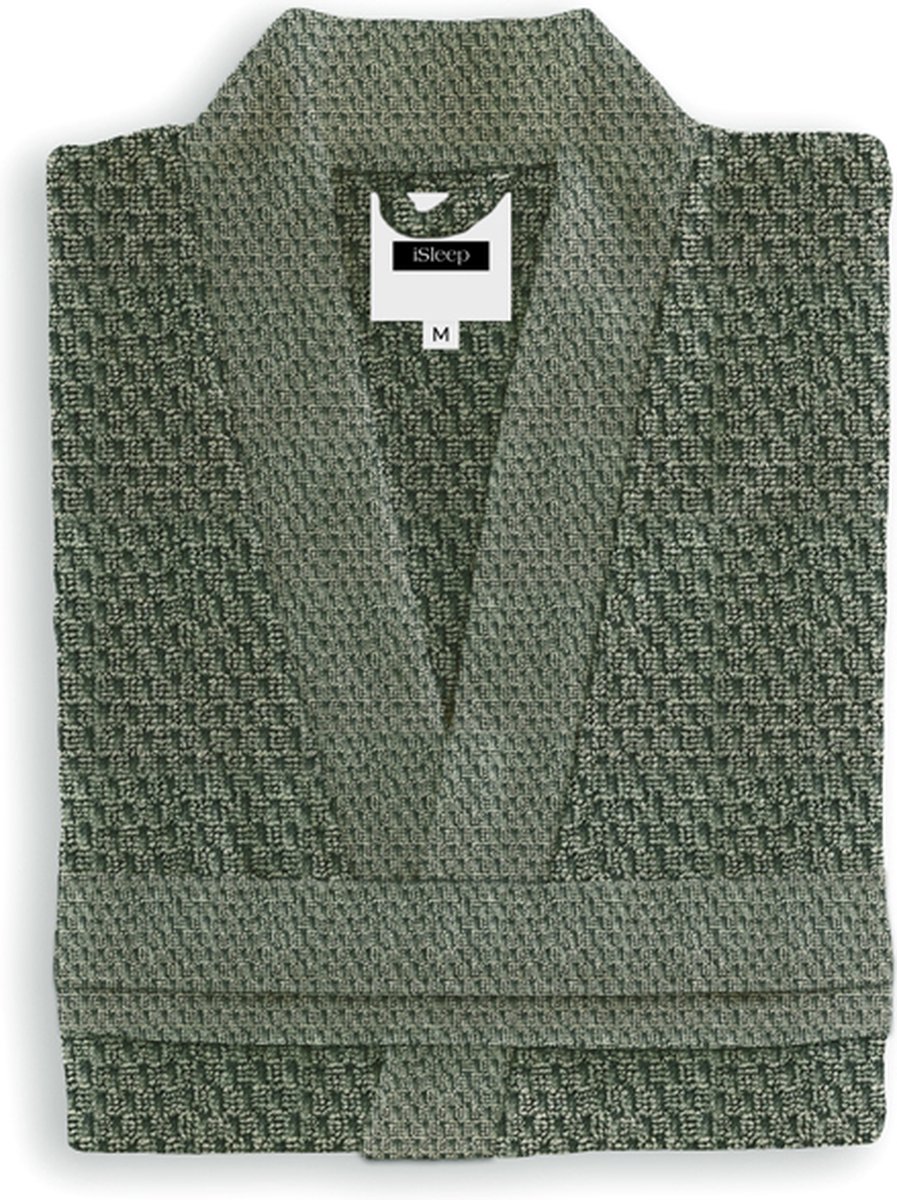 iSleep Badjas Grant - 100% Katoen - Unisex - Maat S - Army Green