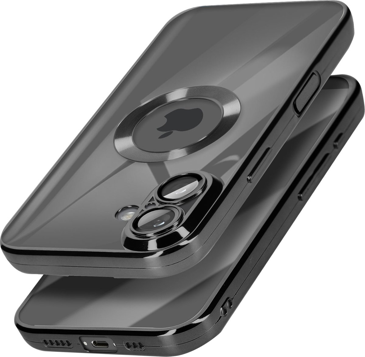 Avizar Hoesje Glam Series Geschikt voor Apple iPhone 16 Schokbestendig, Zwart