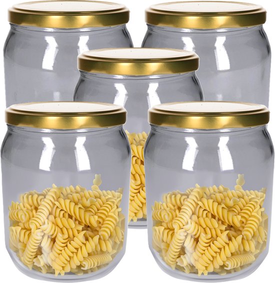 Weckpot/inmaakpot - 5x - 540 ml - glas - met schroefdeksel