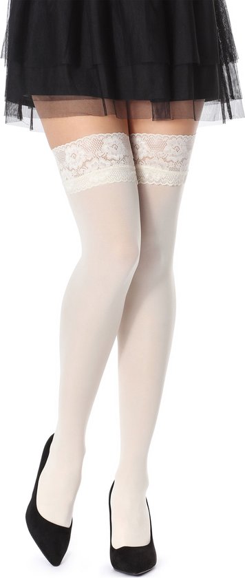 Bellivalini Dames Hold-Up Kousen - 40 Denier - licht glanzend - elastisch - Polyamide - BLV-FI-1004 - Ecru - M-L