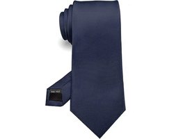 Geweo Stropdas Marineblauw - Stropdassen Heren - Klassiek en formeel - Effen - B 8cm - L 146cm