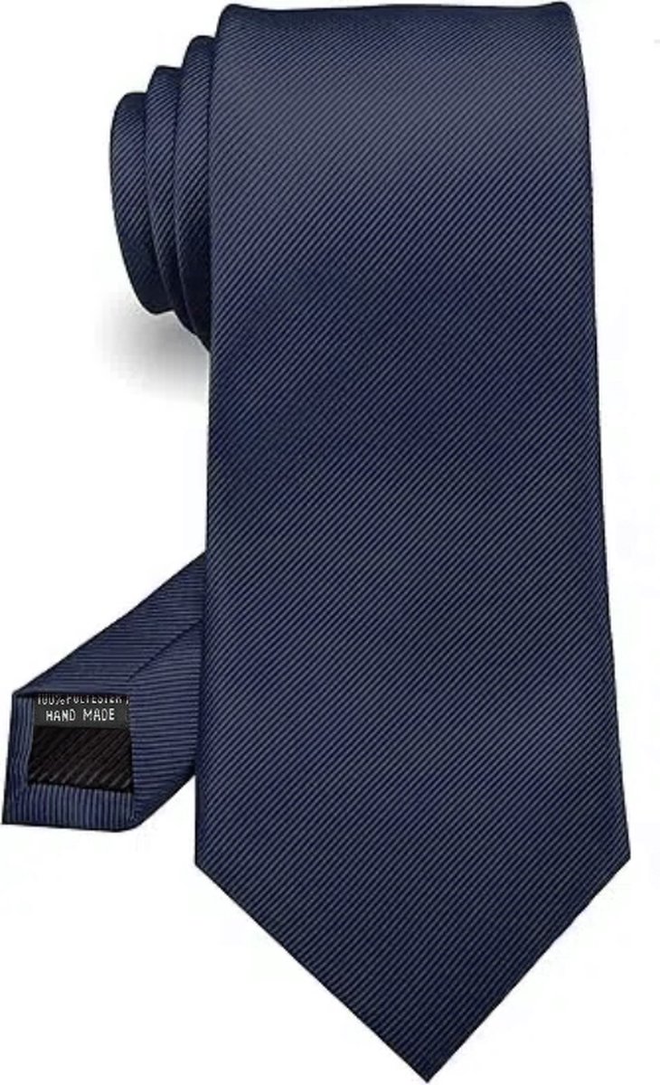 Geweo Stropdas Marineblauw - Stropdassen Heren - Klassiek en formeel - Effen - B 8cm - L 146cm