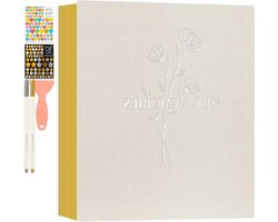 Zelfklevend fotoalbum plakboek Scrapbooking - Groot Linnen OURMEMORIES Scrapbook DIY - kleverige magnetische pagina's - Geschikt voor 10x15 13x18cm A4 A5 foto (40 vellen/80 pagina's Beige)