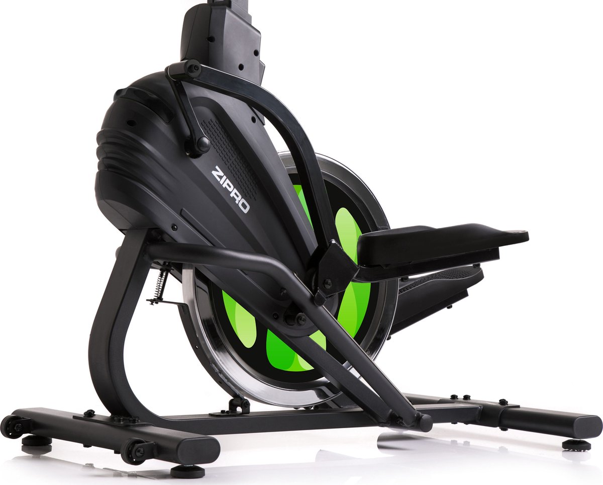 Afbeelding 3 van Zipro Climber Magnetische Crosstrainer, Hartslagsensoren, Gemakkelijk te transporteren, Antislippedalen, Flessenhouder, Homegym, Stabiele structuur, Max. gebruikersgewicht 120 kg, zwart en groen