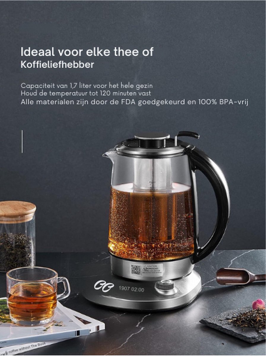 Waterkoker met temperatuurregeling, Plissé, Blauw - Alessi - Koop online | The Kitchen Lab